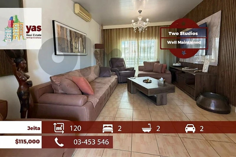 Jeita 120m2 | Two Studios | Well Lighted | Main Street | EL