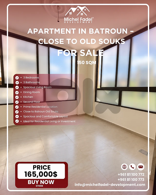 ST1008-Apartment for Sale in Batroun – Close to Old Souks
