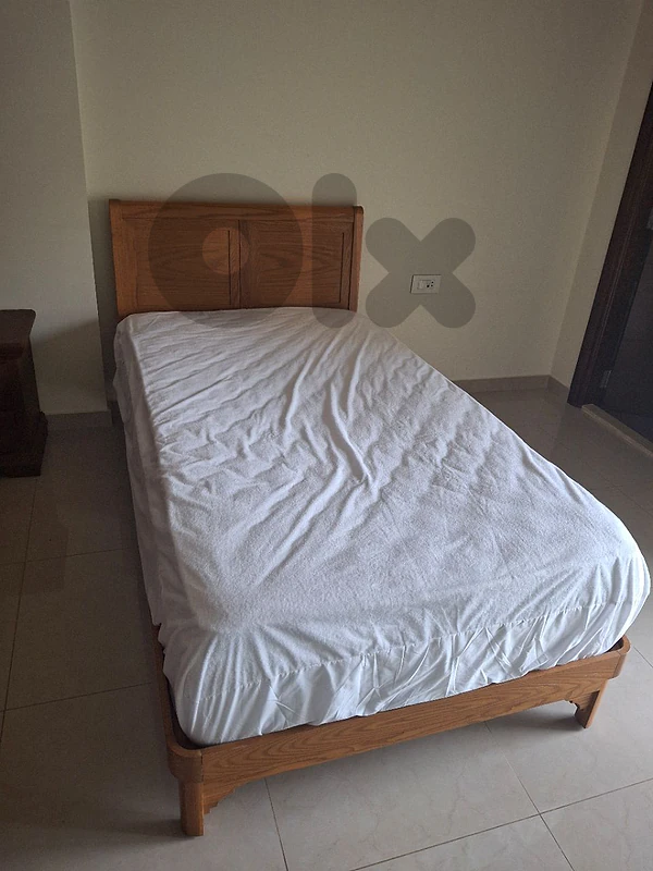 Set of 2 Single Wooden Beds + 1 Brand New Mattress