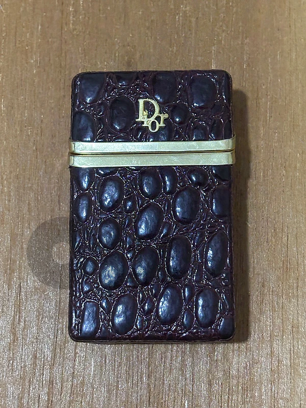 "Christian Dior" 70's-80's Croc embossed cigarette case set