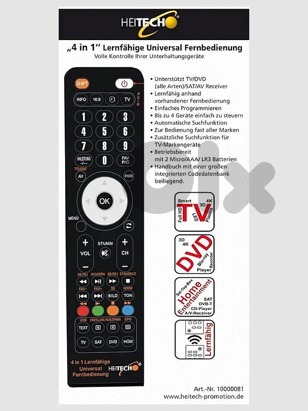 heitech universal remote control