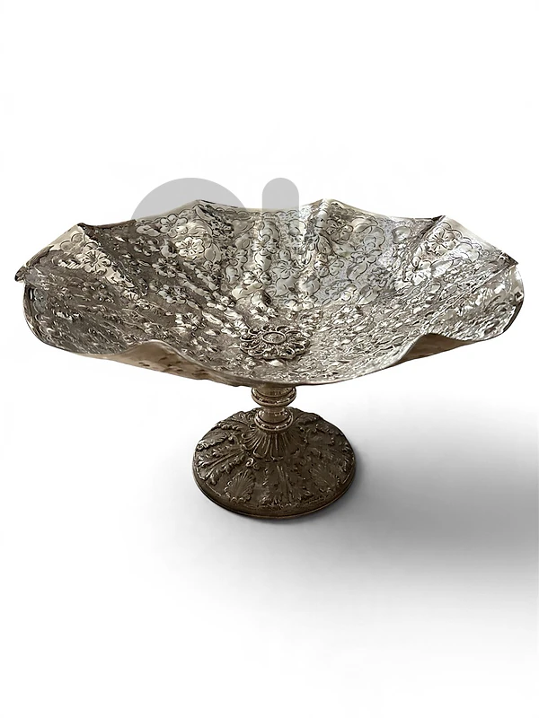 SILVER PLATED BIG PEDESTAL BOWL (VINTAGE)