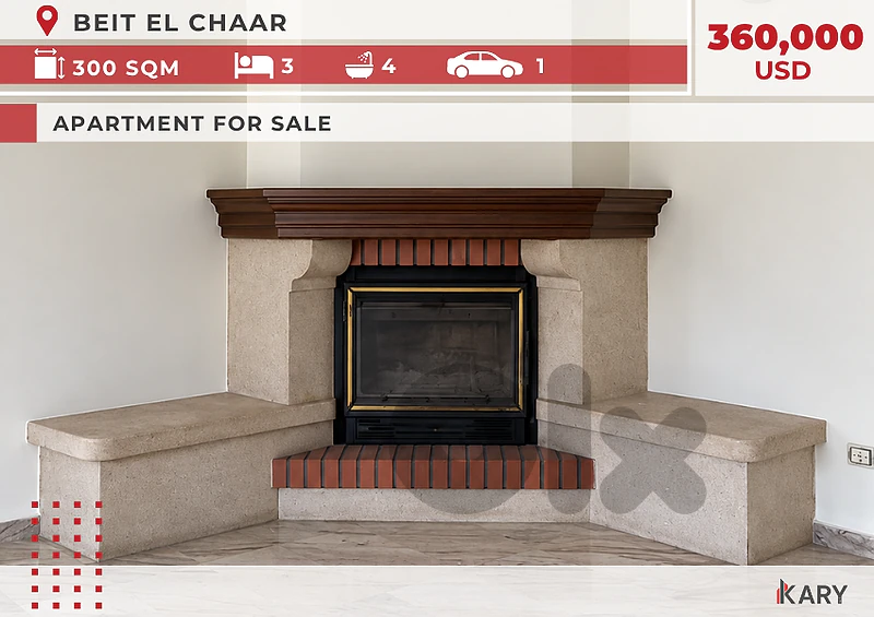 300m2 Apartment for sale in Beit El Chaar شقة للبيع في بيت الشعار