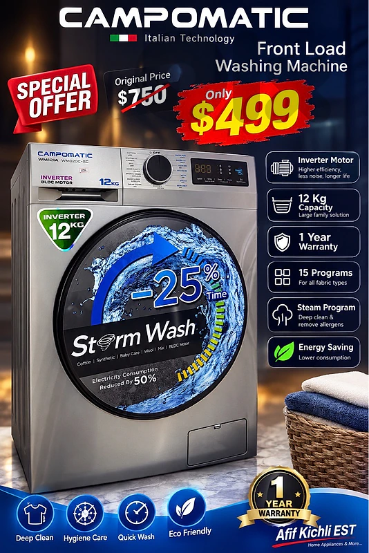 Campomatic 12kg Full Automatic Washer كفالة شركة