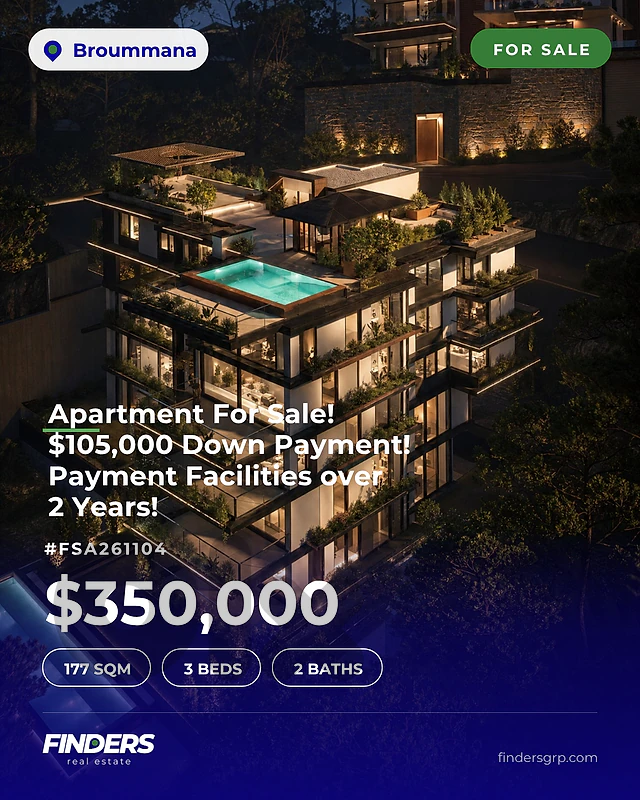 Apartment for sale in Broummana! شقة للبيع في برمانا!