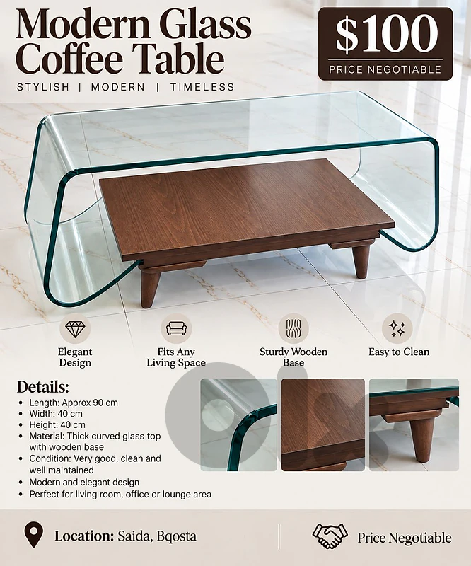 Modern Table with Glass Top