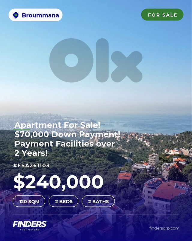 Apartment for sale in Broummana!  شقة للبيع في برمانا!