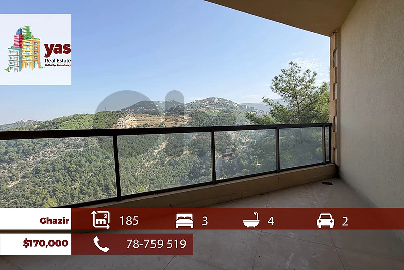 Ghazir 185m2 | Well Maintained |  Mountain View | EH/IV
