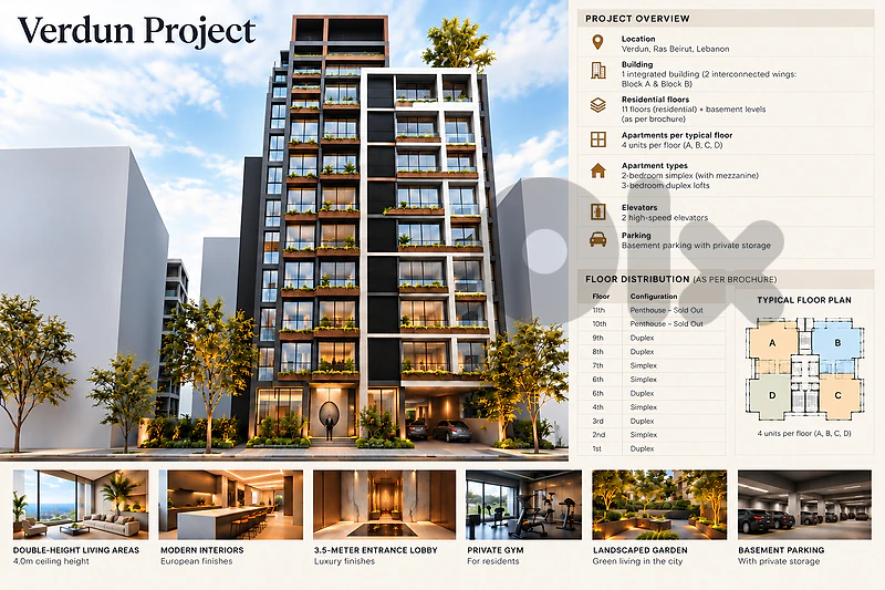 Under Construction Loft for Sale in Verdunشقة بنمط "لوفت" قيد الإنشاء