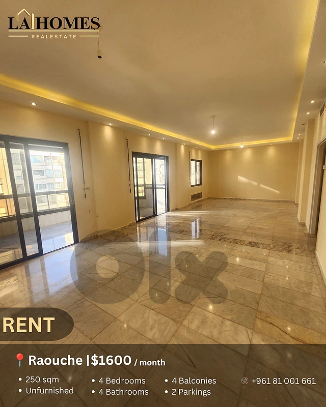 apartment for rent in raouche شقة للايجار في الروشة