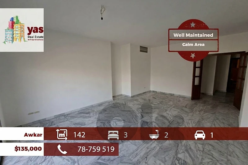 Awkar 142m2 | Calm Area | Prime Location | CHKH