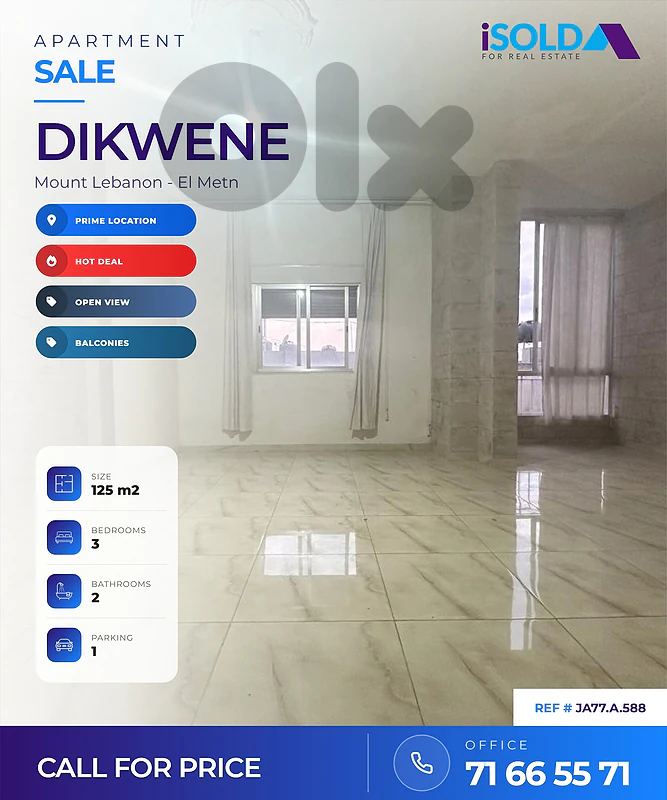 Apartment for Sale in Dikwene - شقة للبيع في دكوانه