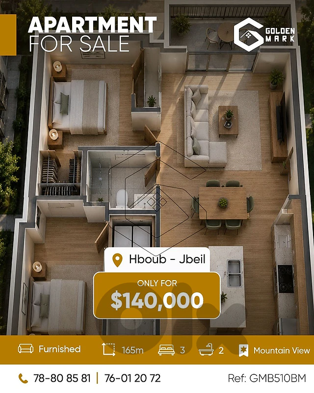 GMB510BM - Apartment for Sale in Hboub - شقة للبيع في حبوب