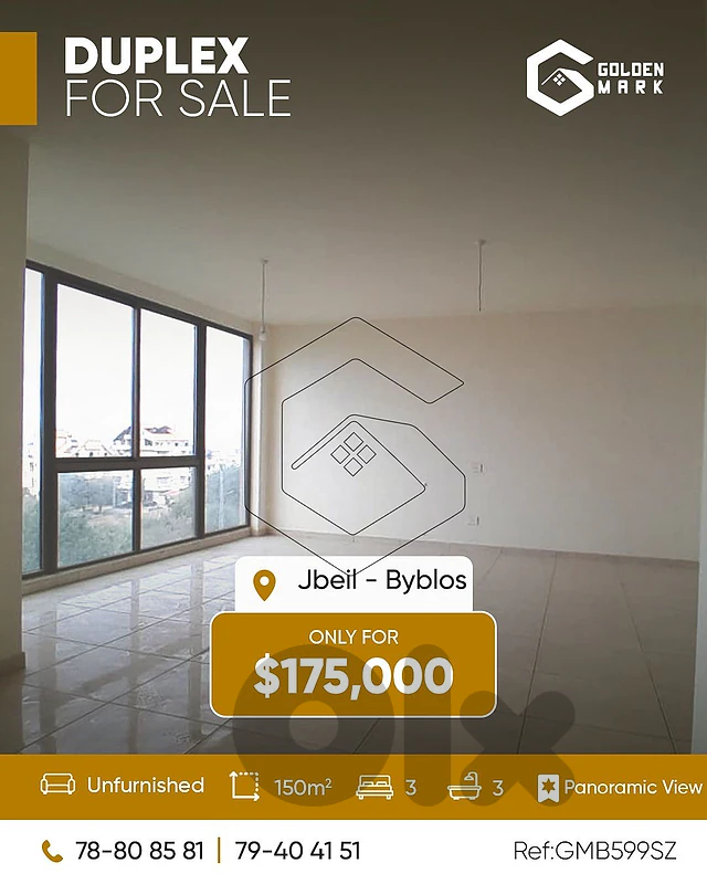 GMB599SZ - Apartment for sale in Jbeil شقة للبيع في جبيل