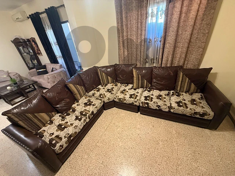 brown and beige living room