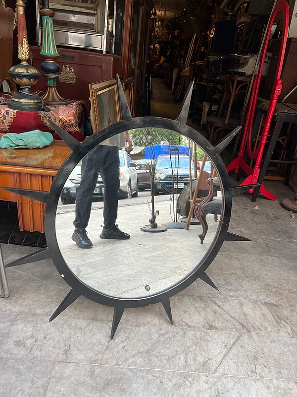 Vintage 1950’s round modern miroir 110cm 250$