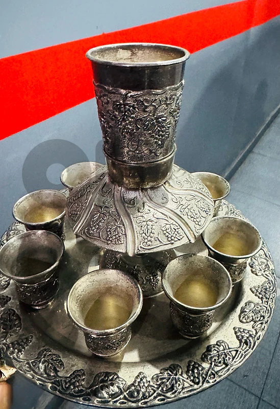 Wine Fountain - Cups and silver tray