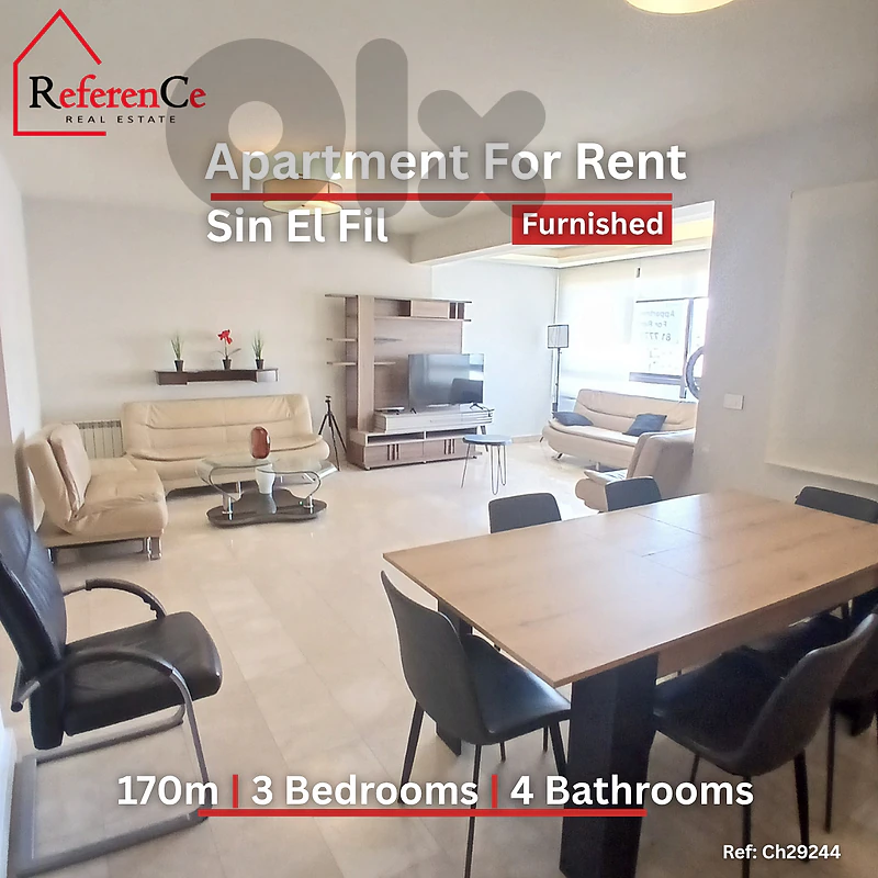 Furnishe Apartment for rent in Sin El Fil شقة مفروشة للايجار في سن الف