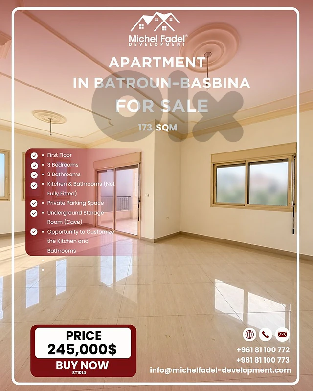 ST1014-Apartment for Sale – Batroun-Basbina