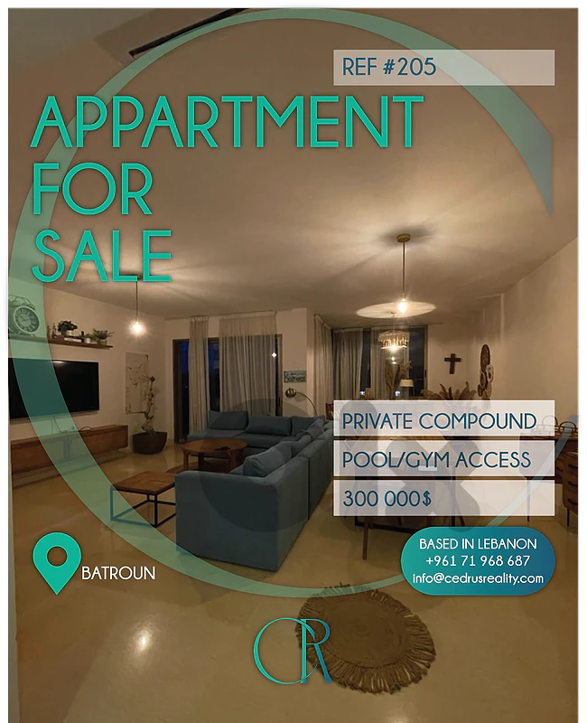 Apartment For Sale in Batroun- شقة للبيع في البترون