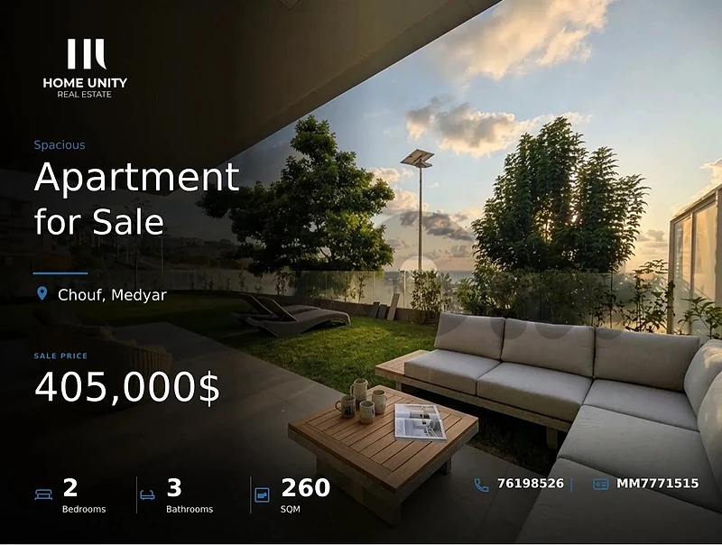 2-bedrooms Apartment for Sale , located in Medyar , Chouf