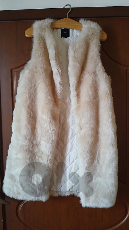 off white faux fur jacket