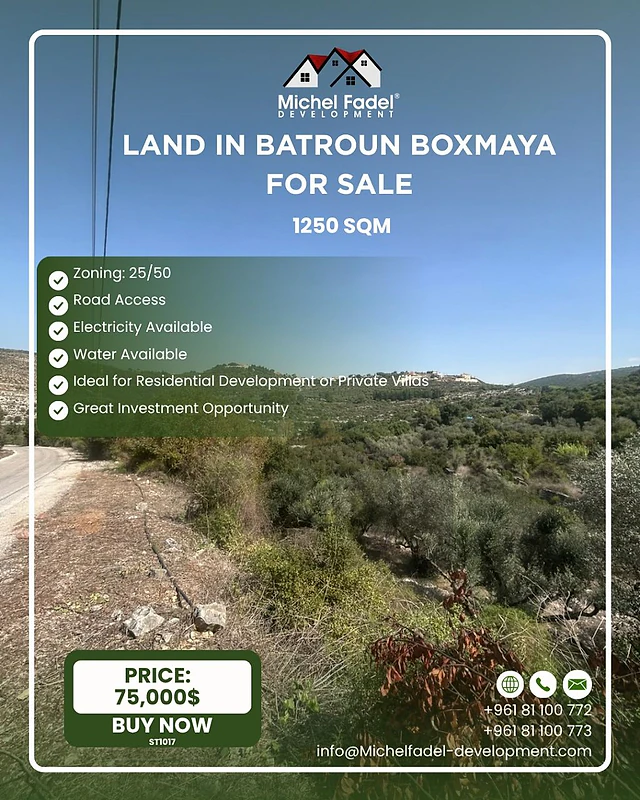 ST1017-Land for Sale – Boxmaya, Batroun