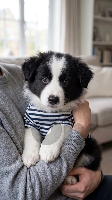 Border Collie Puppy – Black & White