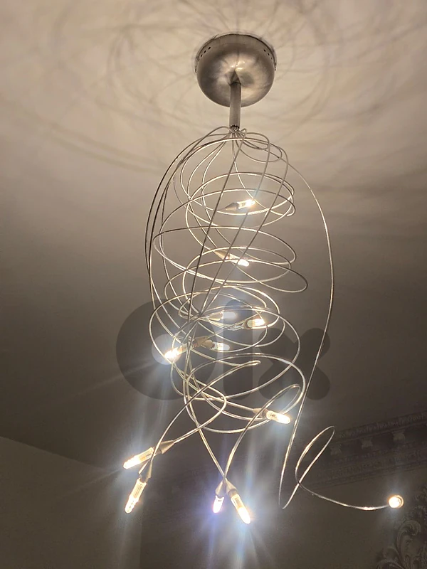 2 stainless steel chandeliers