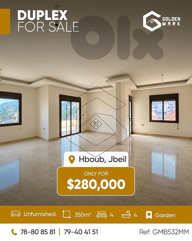 GMB532MM - Duplex for sale in Hboub Jbeil دوبلكس للبيع في حبوب - جبيل