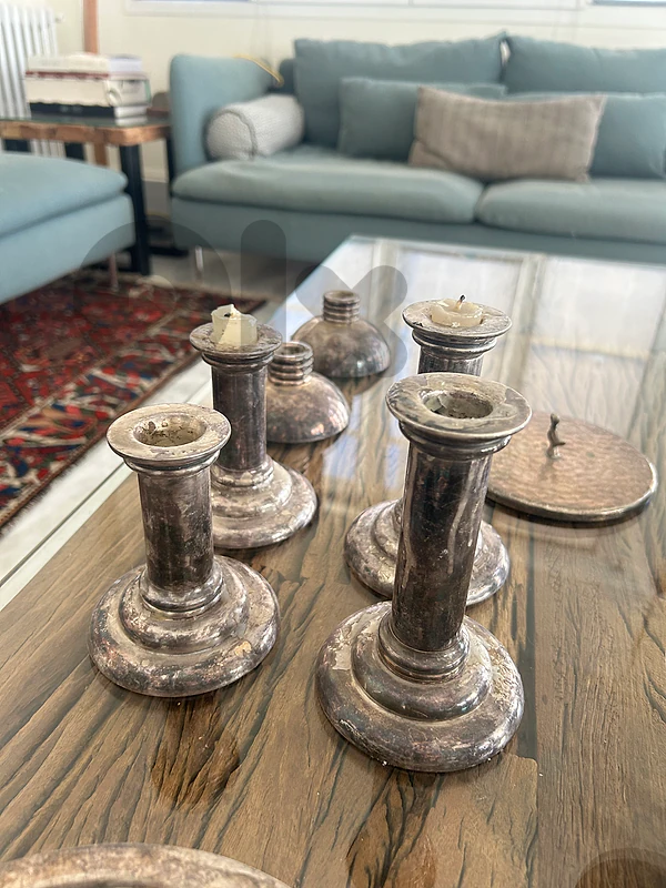 SIOM orfevres candle holders, silver SIOM orfevres candle holders, silver