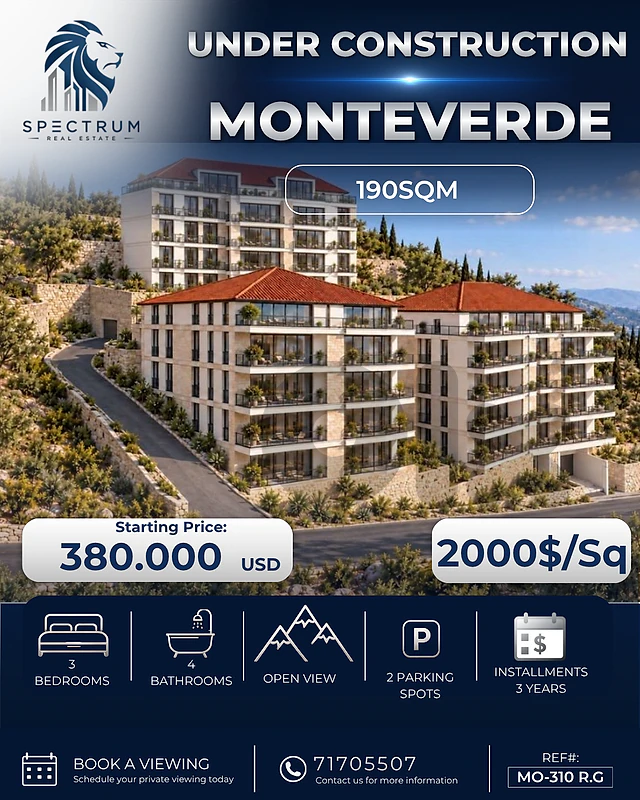 UNDER CONSTRUCTION | MONTEVERDE | OPEN VIEW | 3 BEDS, (MO-310) R.G