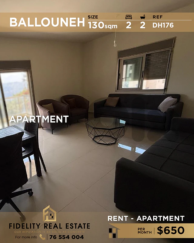 Apartment for rent in Ballouneh DH176 شقة للإيجار في بلونة Apartment for rent in Ballouneh DH176 شقة للإيجار في بلونة
