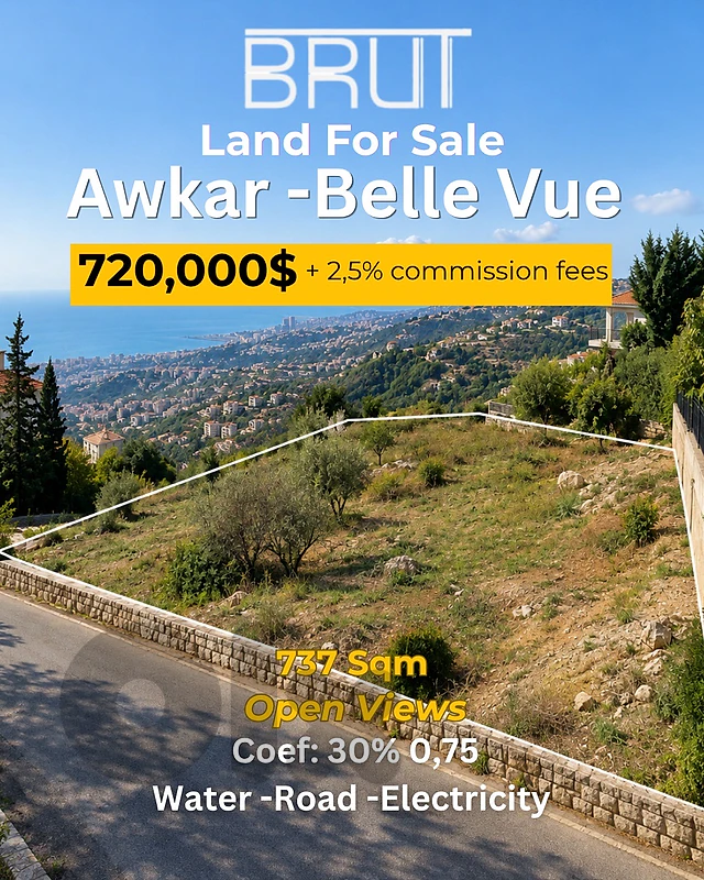 737 sqm Land for sale in Awkar Belle vue