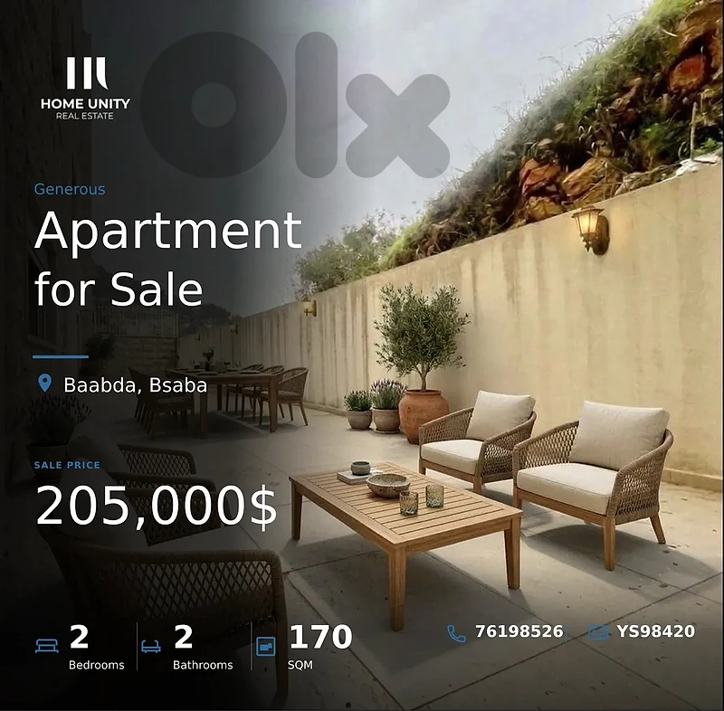 apartment with terrace for sale in baabda - bsaba