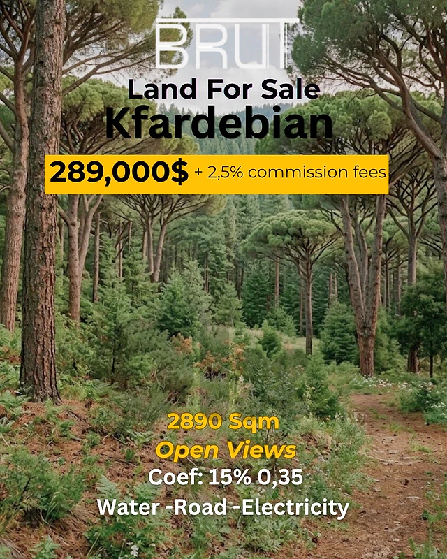 2980 sqm land for sale in Kfardebian