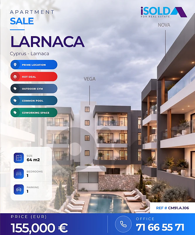 Apartment + Pool + Gym for Sale in Larnaca Apartment + Pool + Gym for Sale in Larnaca