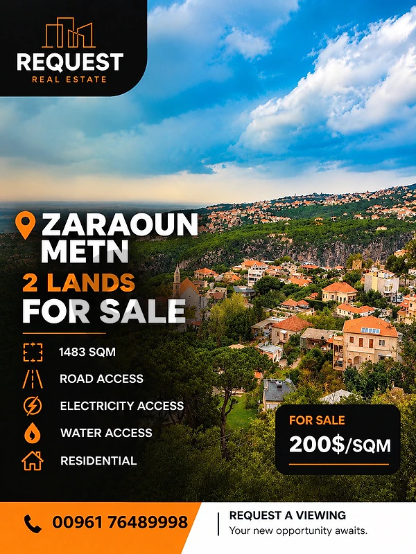 2 Lands For Sale in Zaraaoun Metn عقارين للبيع في زرعون المتن