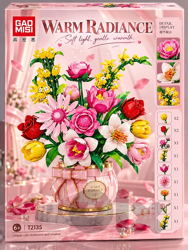 Warm Radiance Flower Bouquet Building Set Warm Radiance Flower Bouquet Building Set