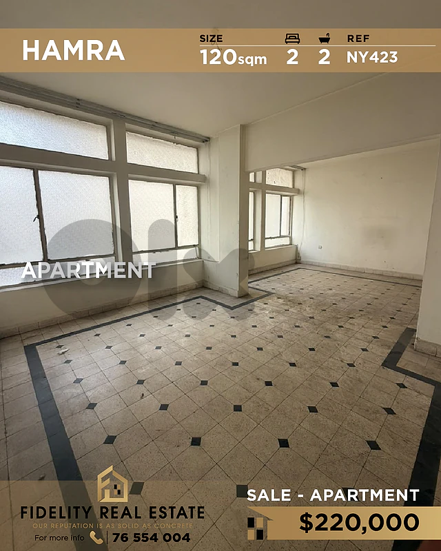Apartment for sale in Hamra NY423 شقة للبيع في الحمرا