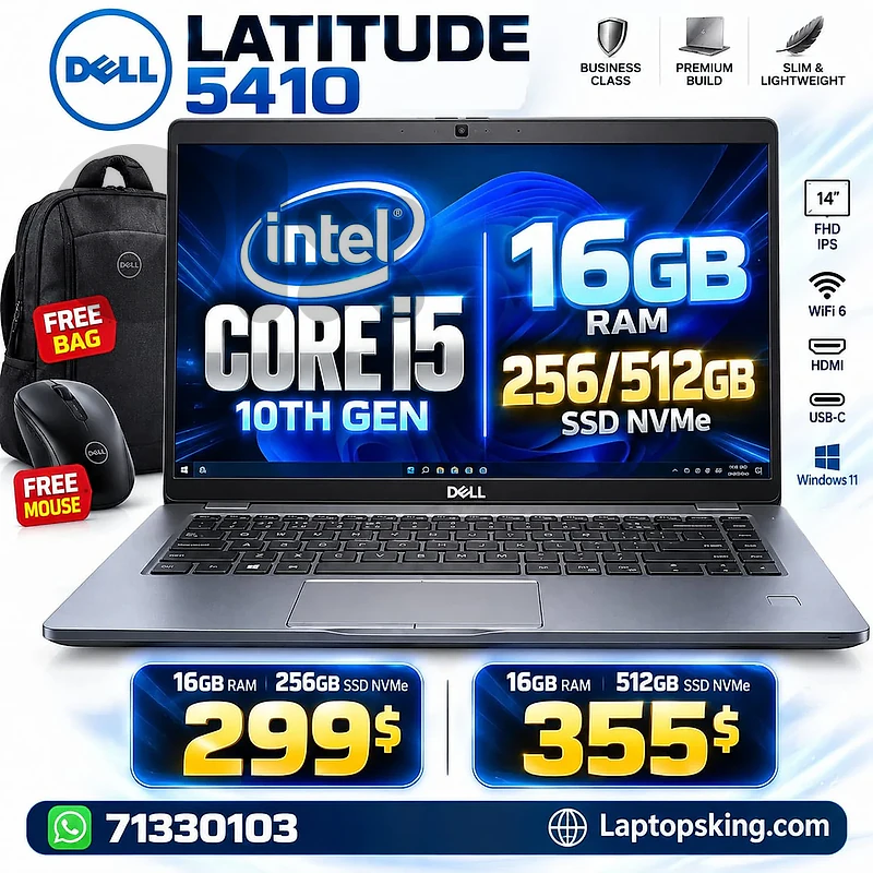 Dell Latitude 5410 – Core i5 10th Gen / 16GB RAM / 14″ FHD IPS