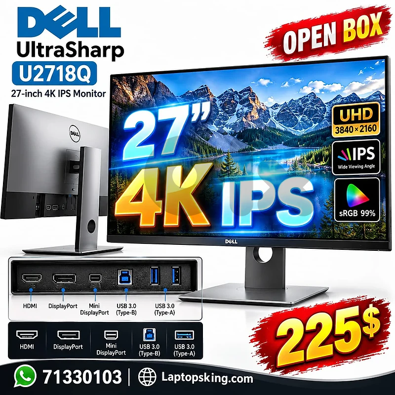 Dell UltraSharp U2718Q 27″ 4K UHD IPS Monitor (Open Box)