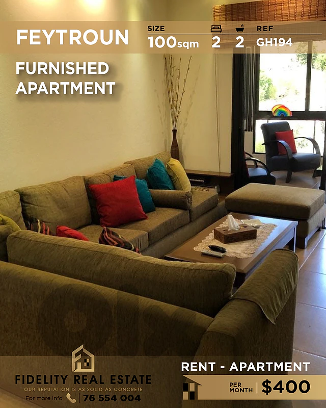 Apartment for rent in Feytroun GH194 شقة مفروشة للإيجار في فيطرون