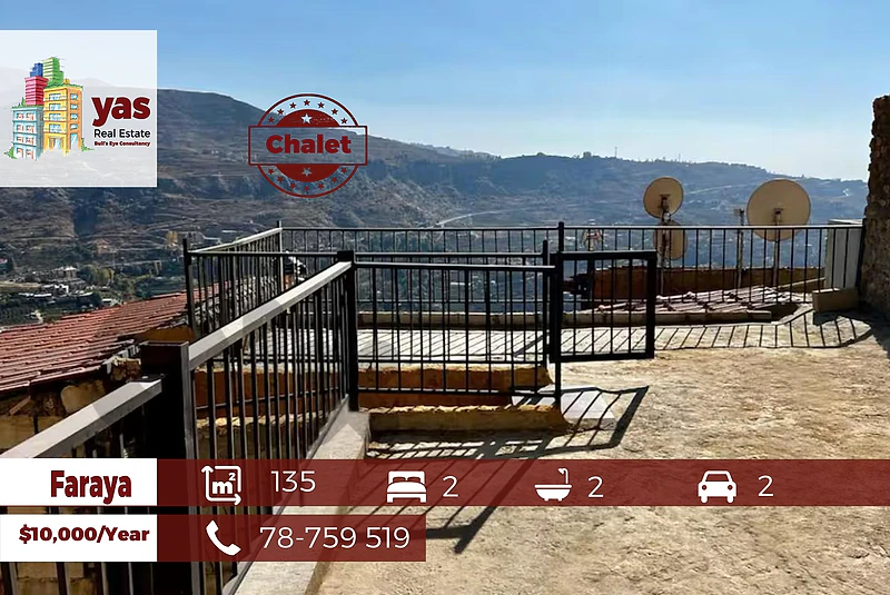 Faraya 135m2 | Charming Hilltop Chalet | Open View | Rent | JO |