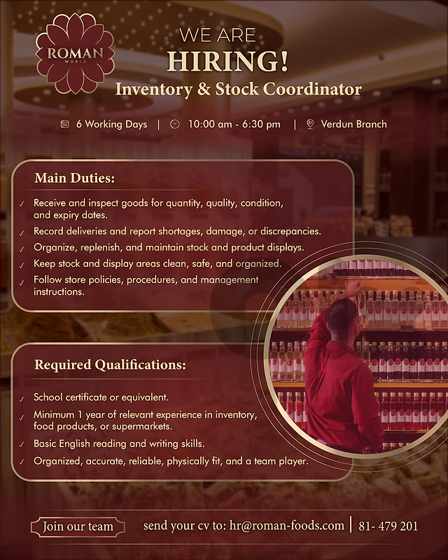 Inventory & Stock Coordinator Needed!