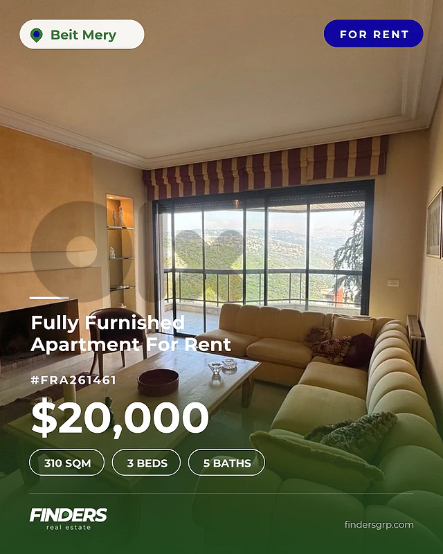 Apartment for rent in Beit Mery!شقة للإيجار في بيت مري!
