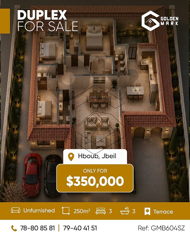 GMB604SZ Duplex for sale in Hboub Jbeil دوبلكس للبيع في حبوب - جبيل