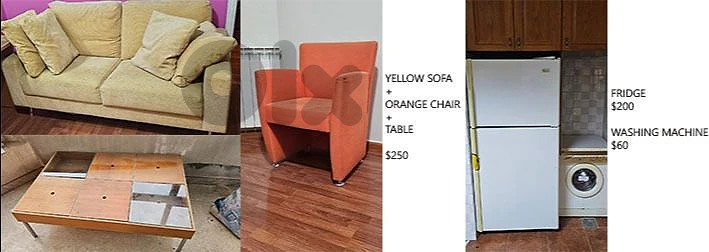 Sofa Chair Table Fridge Washing Machine