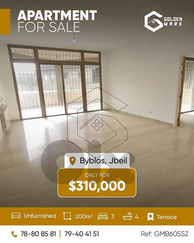 GMB605SZ - Apartment for sale in Jbeil شقة للبيع في جبيل