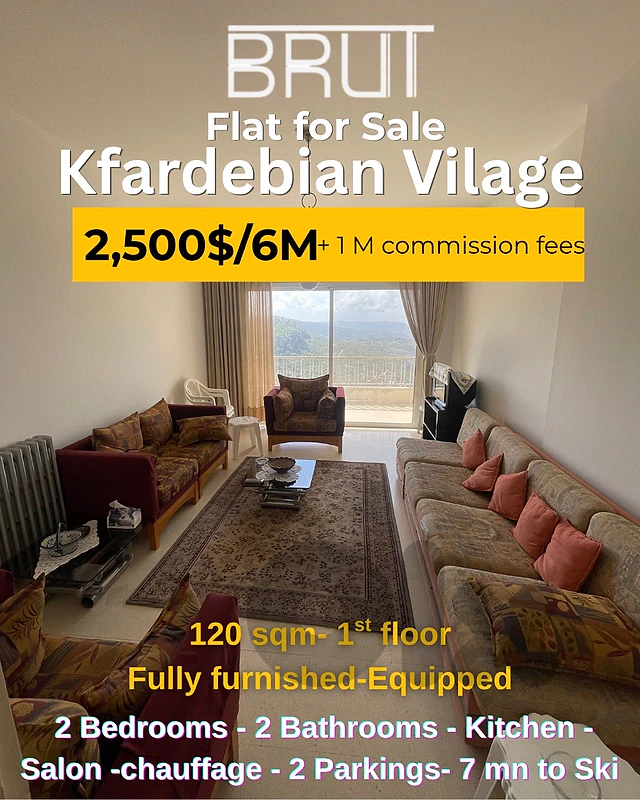 apartment for rent in Kfardebian-6 M- 7 mn to mzaar ski resort
